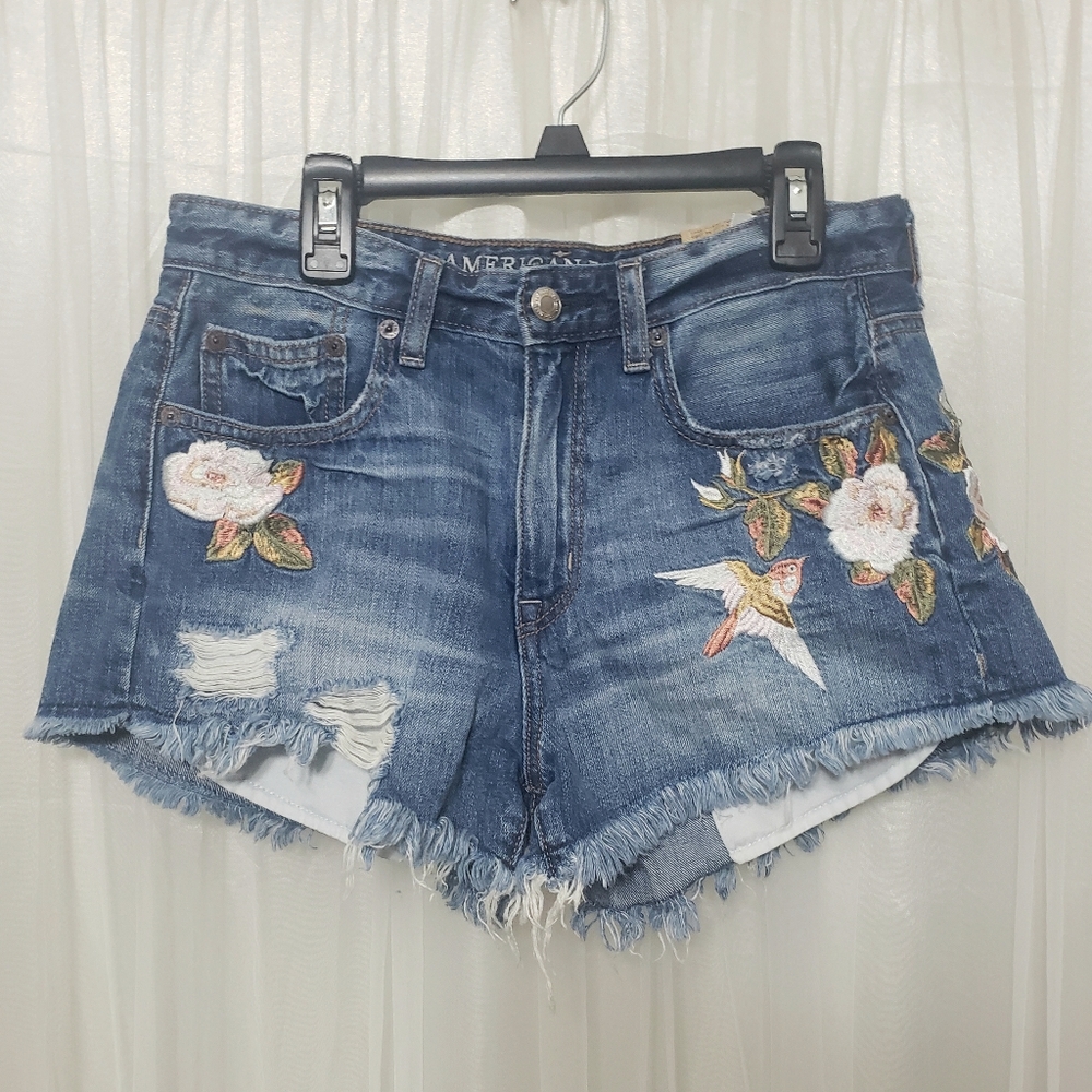 NWT AEO Sz 4 Vintage Hi-Rise Festival Shorts - Picture 2 of 15